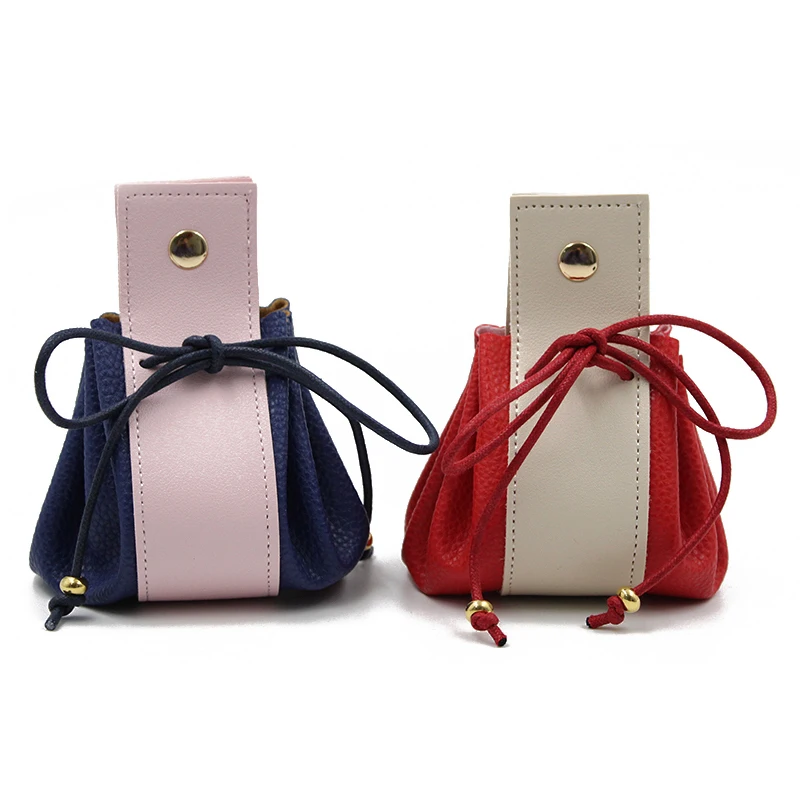 Vegan Leather Game Dice Tray Pouch Bag Drawstring Coin Purses Camping Tool Holder Bag