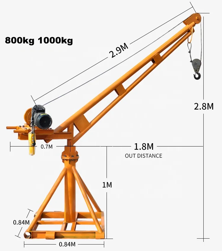 Outdoor working Mini crane Small Crane Full set 300kg-12m-220v