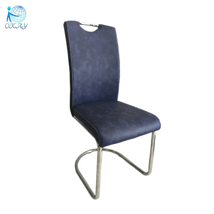  Comfortable modern fabric chrom metal dining room