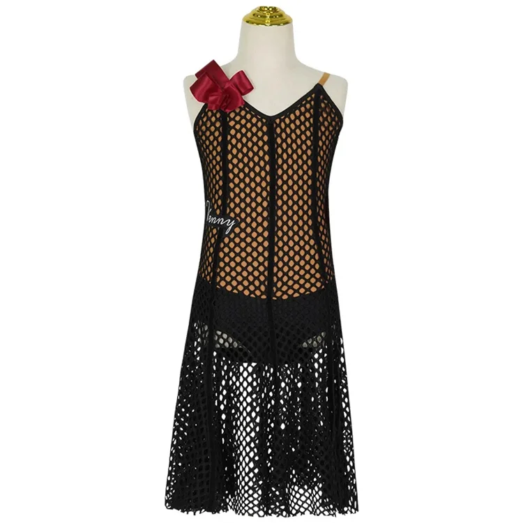 Vennystyle Professional Design Latin Dance Dress Suit Costume For Girls Backless Dance Practice Skirt Wearable Performance Wear