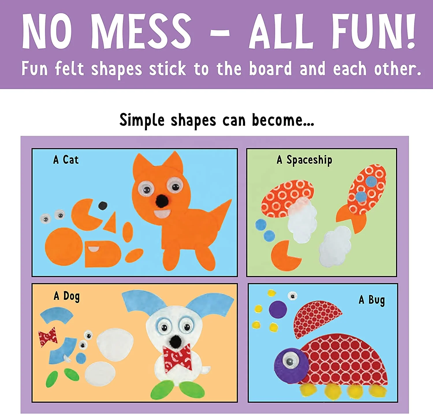 Creativity for Kids My First Fun Felt Shapes - Travel Friendly Felt Board for Toddlers  Crafts and Pretend Play - 100+ Pieces