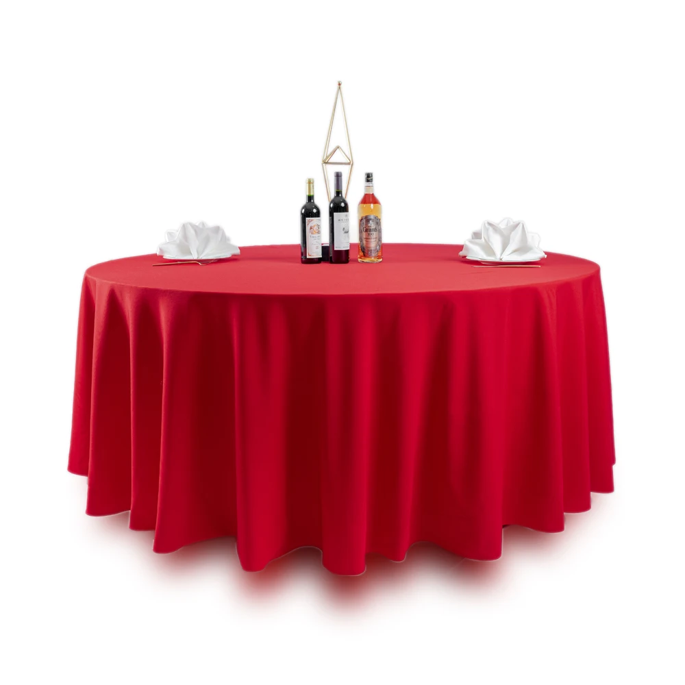 High-quality customized red cheap 120 round cotton tablecloth for wedding