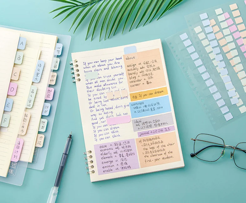 Reusable Page Label for Notebook file Classification A5 B5 Loose Leaf Color Index Learning Labels