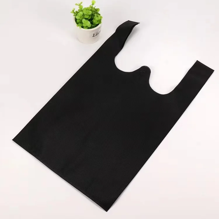 Vest shape customized non-woven terylene bags  for shopping reuse reduce use of plastic bags
