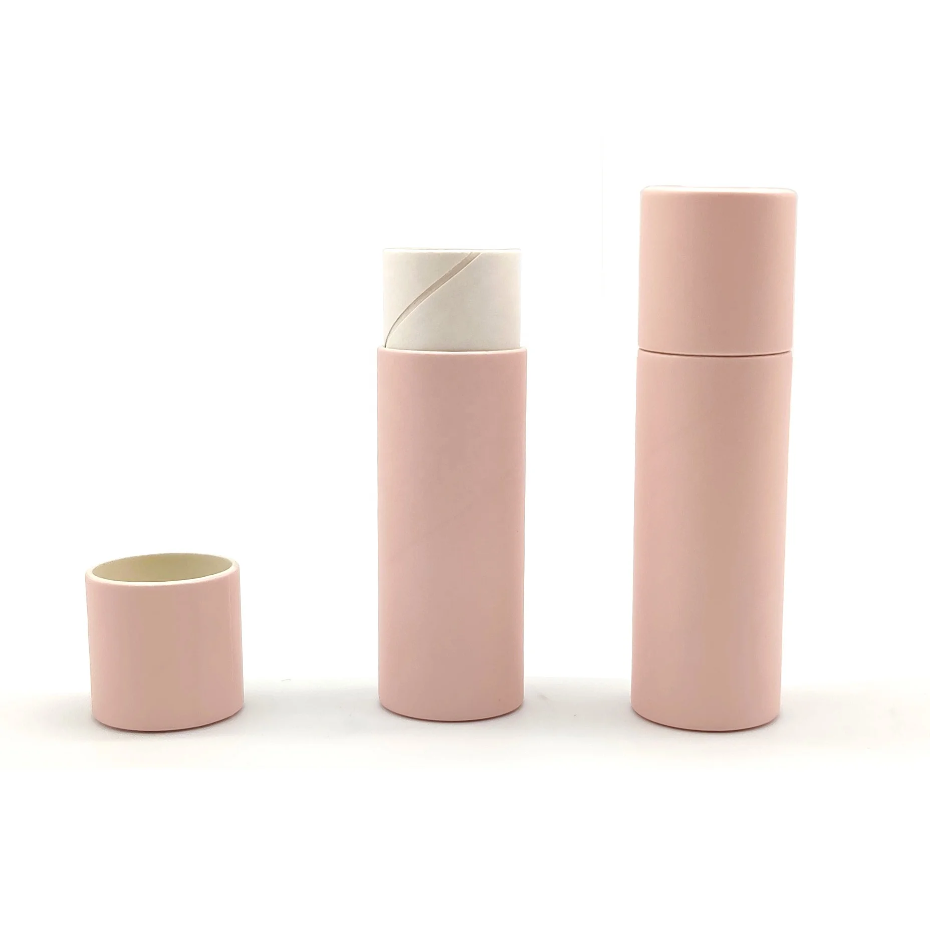 Toprint Printing Biodegradable Empty Lipbalm Cardboard Container Custom Push Up Art Paper Tube For Lip Balm Packaging