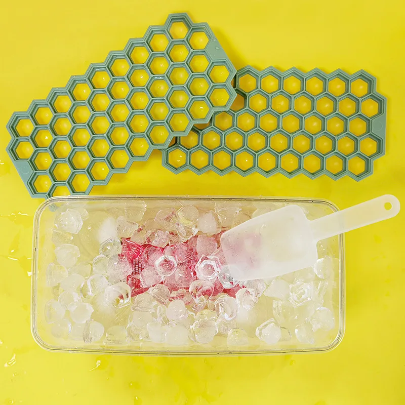 N945 3D Whisky Drink Ice Ball Cube Maker Mold Trays Sphere Square Shapes Silicone Ice Cube Trays Pallet Moldes With Lid