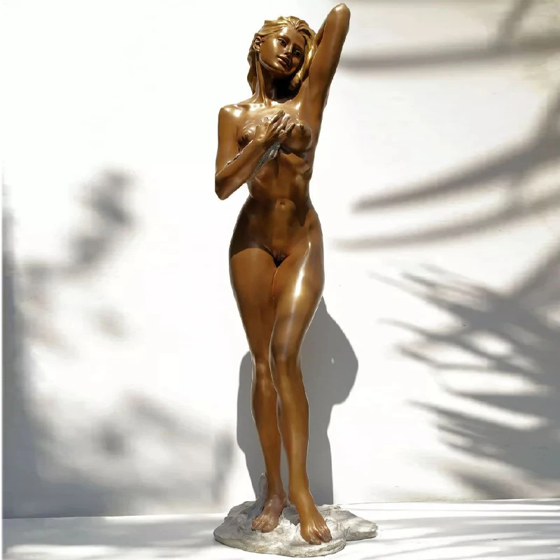 Italian Style High Quality Bronze Nude Girl Woman Sculpture Female Emotion Statue