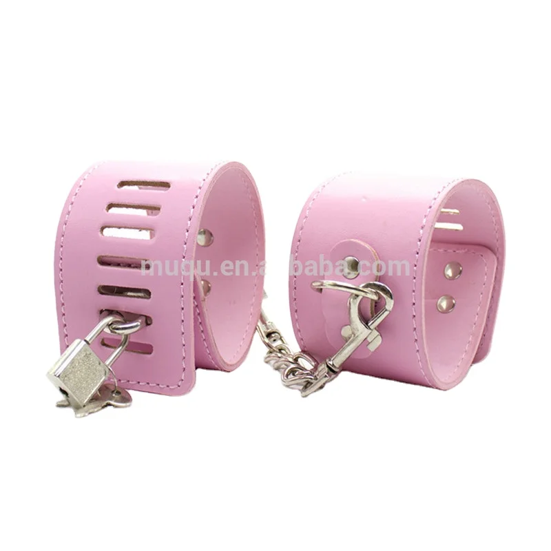Искусственная кожа с металлическим замком черный, красный фиолетовый розовый ручной привязки секс взрослых кожаные наручники