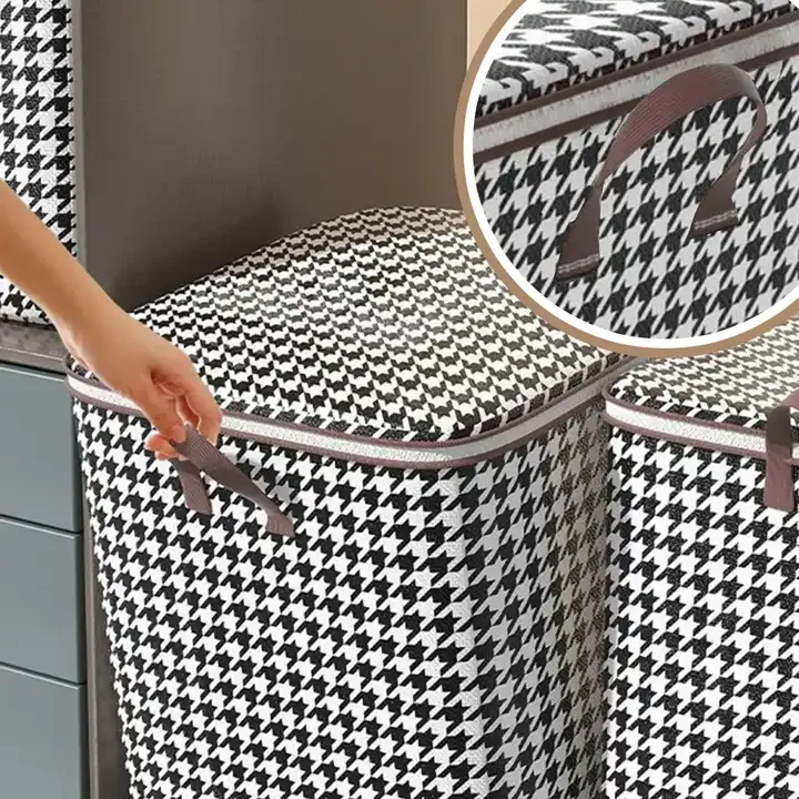 Thousand Bird Grid Non-Woven Quilted Bag Large 110L/140L/180L Home Textile Storage Bag for Dust Storage