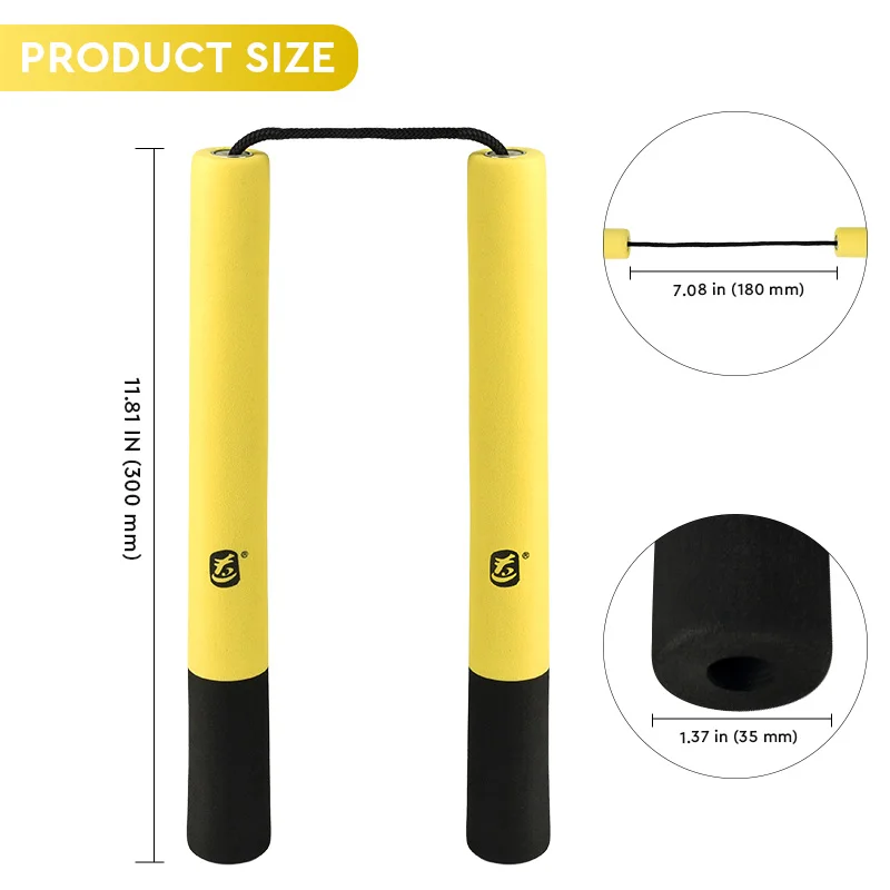 Customize multicolor Rope Chain Eva Sponge foam Escrima sticks Nunchakus for children play and training Foam
