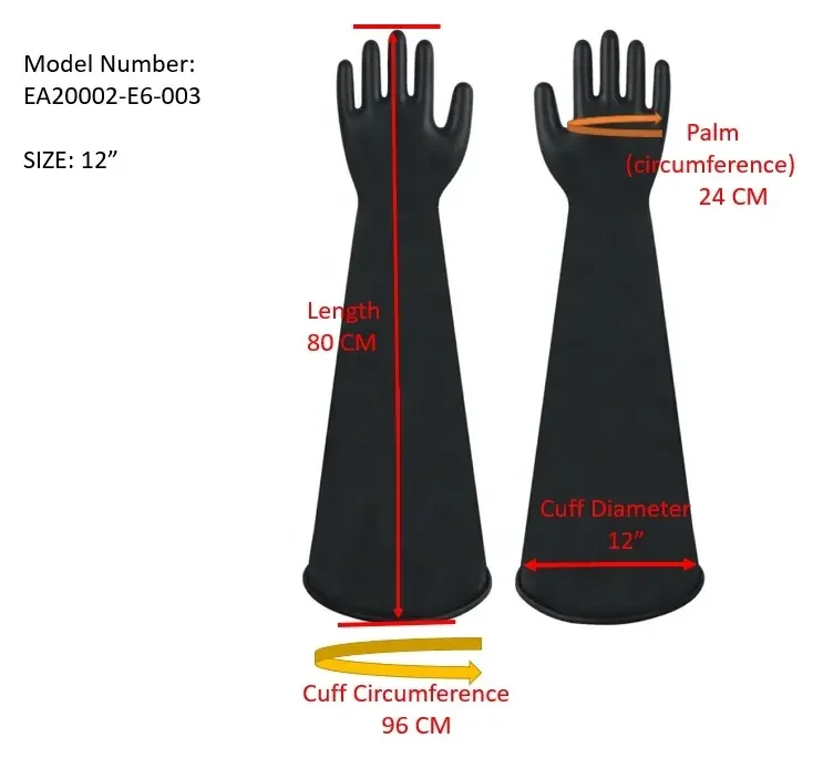 Glove Box Replacement Isolator long arm gloves Butyl gloves