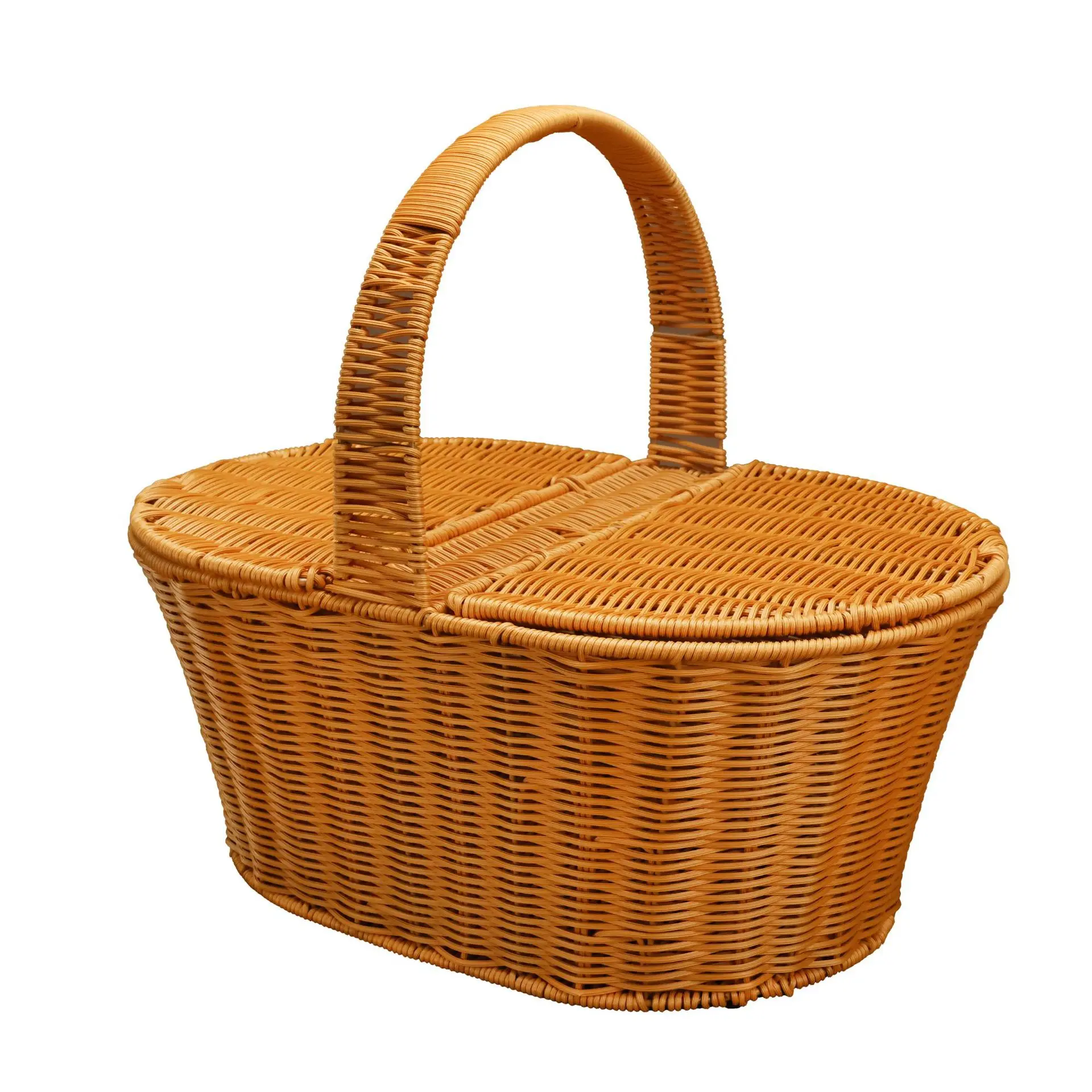 wicker plastic small plastic basket for vegetables shopping hamper basket with handle cleaning egg storage picnic willow rattan woven baskets