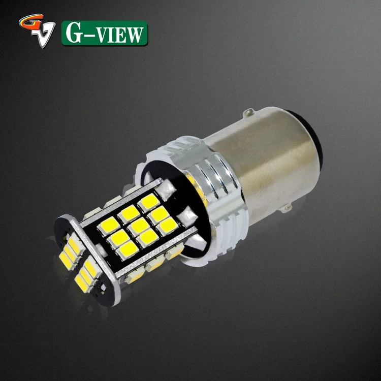  Оптовая продажа Автомобильные светодиодные лампы G-View универсальные 1157 BAY15D 3157 7443 30SMD Сверхъяркие белые янтарные стоп-сигнал заднего