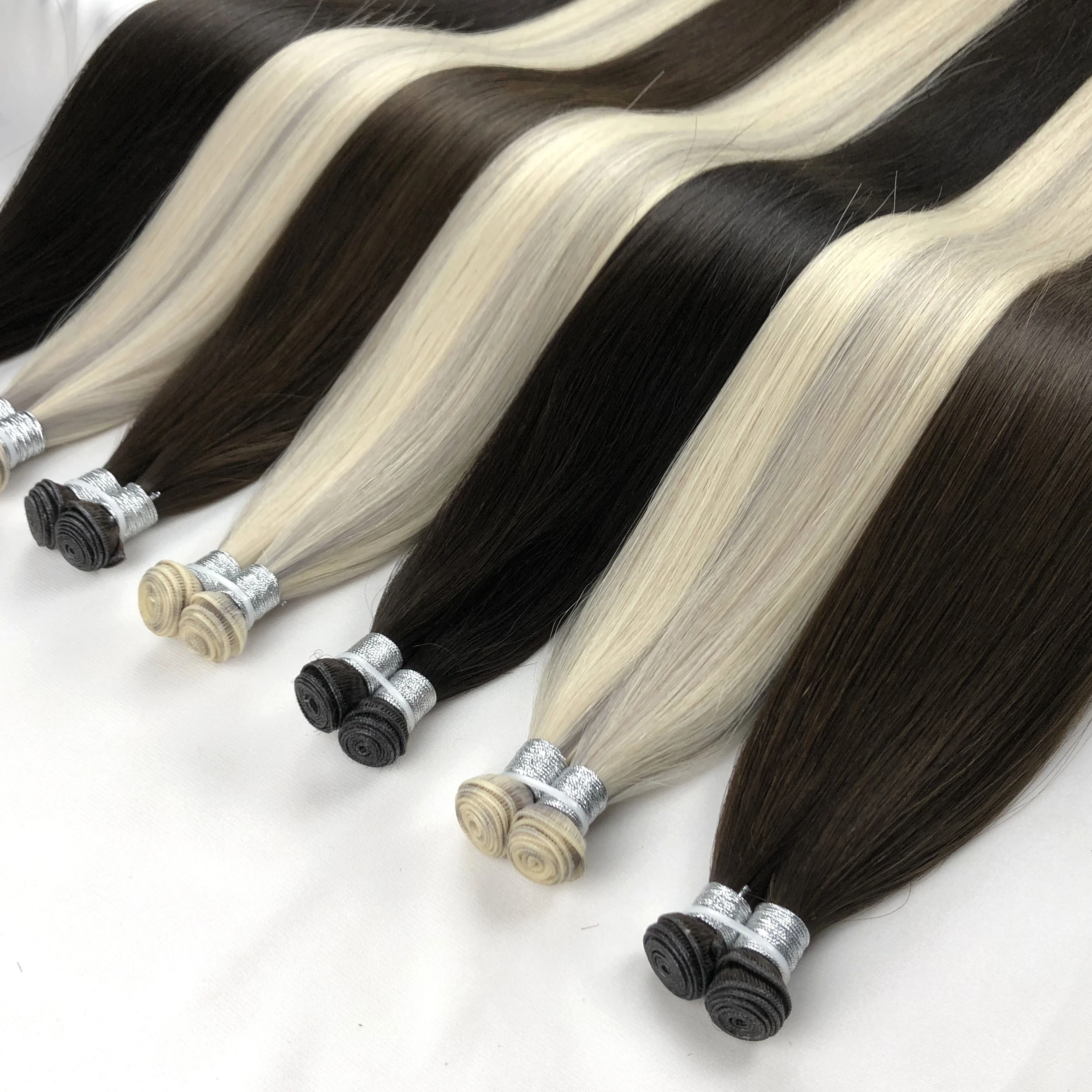 High Quality Long Lasting Comfortable Invisible Full Cuticle Russian Hair Extensions Genius Weft