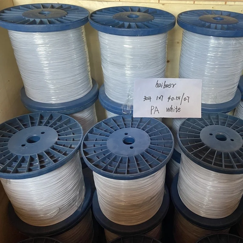 Haiboer AiSi 304 316 7x7 7x19 ПВХ нейлоновый Проволочный Трос из нержавеющей стали, кабель для спортзала с индивидуальным цветом