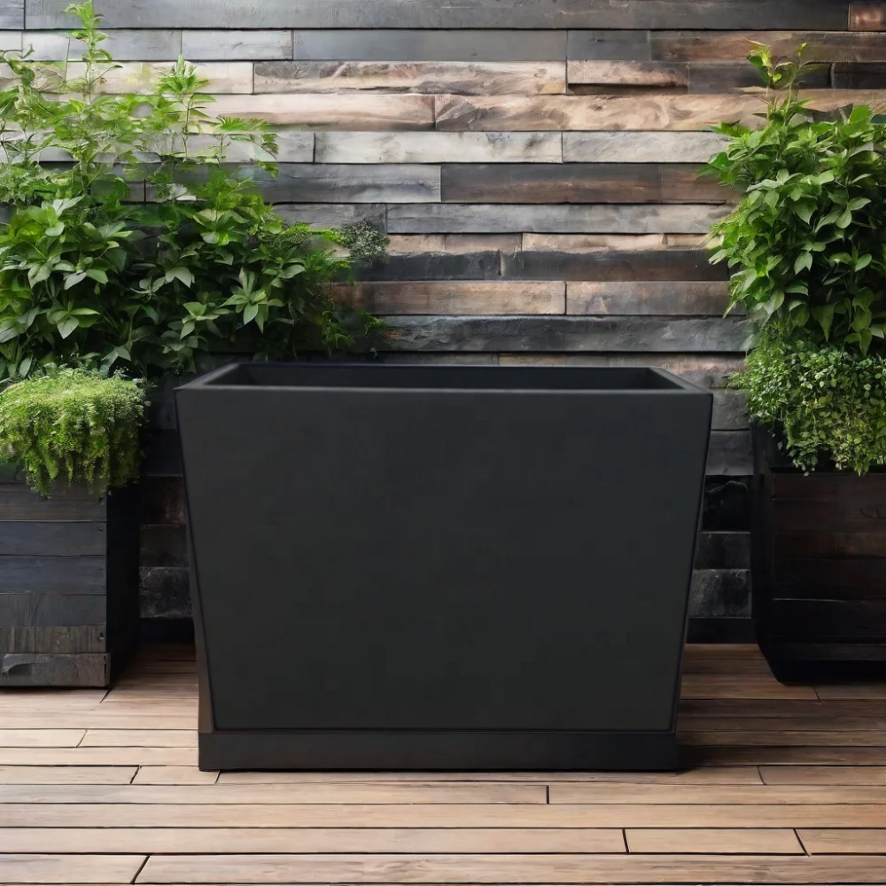 Steel sheet black corten steel planter rectangle metal outdoor garden box