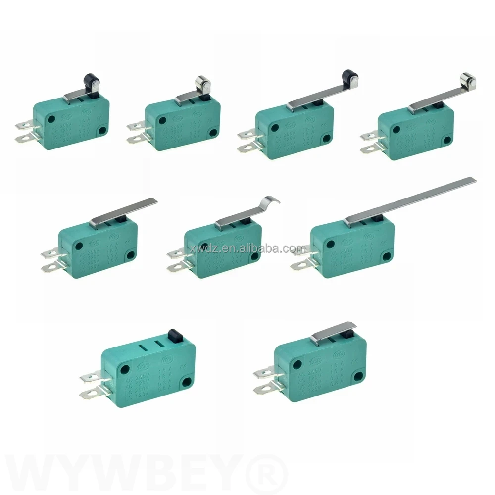 KW3-02-04 3pin Green Micro Switch Of Kw7 16A 250VAC High Current Push-Button