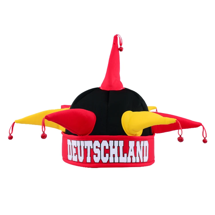 Hot selling customized Logo Football Fans Beer Hat Polyester Party Hat Velvet Crazy Top Hat