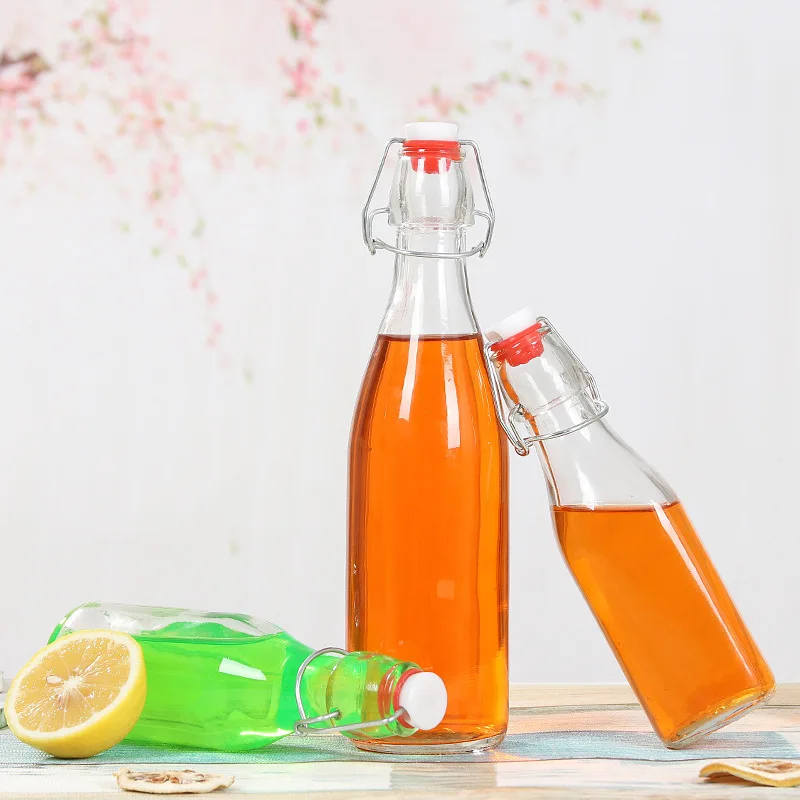 250ml 500ml 750ml 1000ml clear glass swing top bottles Wholesale