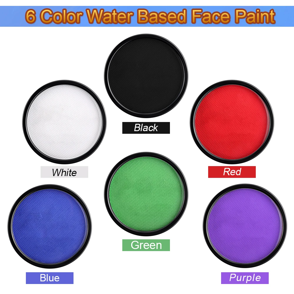 Professional halloween 6 Colors safe Body Painting Makeup 30g Double Water Based Non-toxic Face Body Paint cosmetics