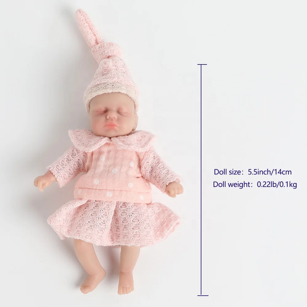 6.1 inch Mini Reborn Baby Dolls Sweet Girl Full Silicone Body Best Gift for Kids