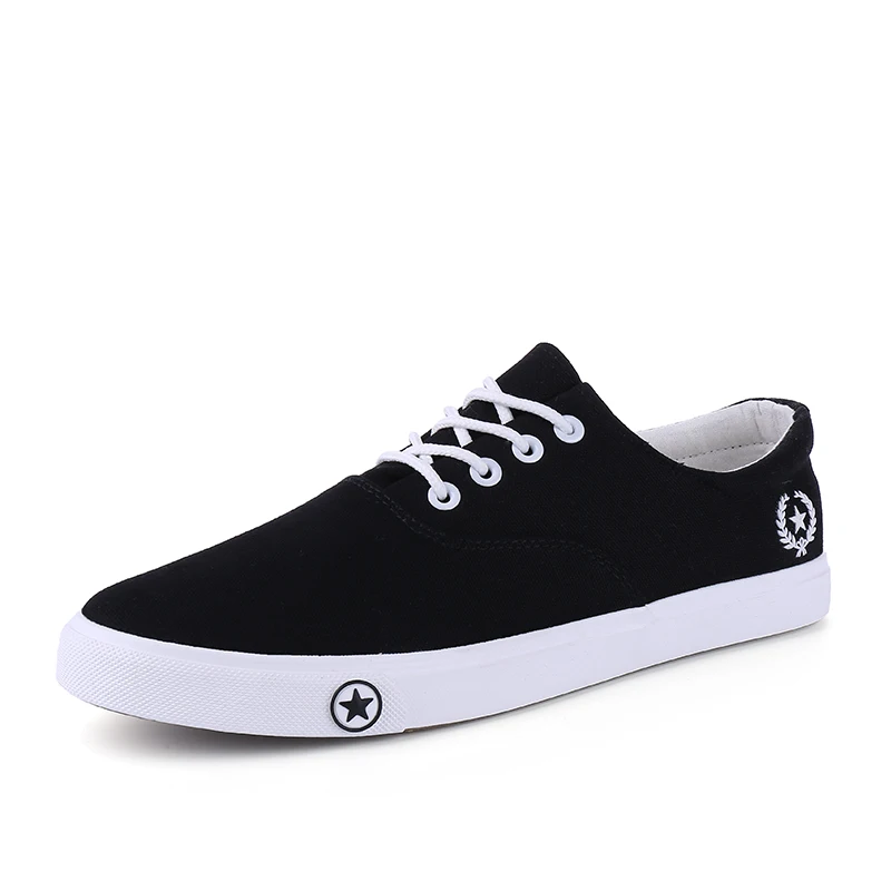 
Wholesale cheap lace up casual skate mens canvas shoes 