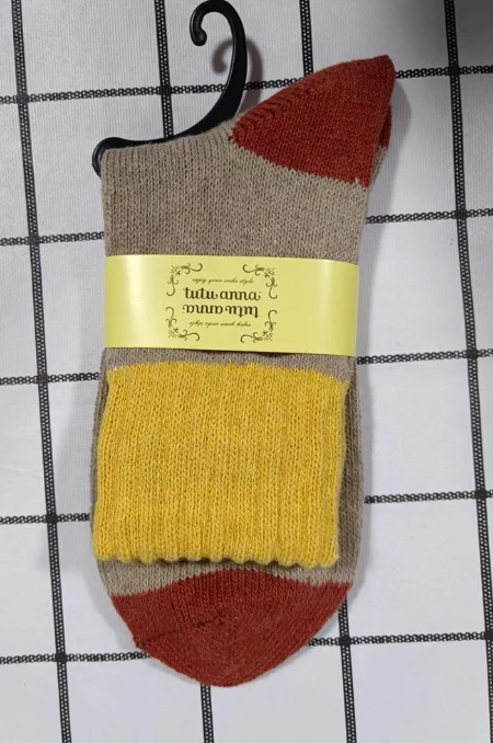 Rabbit Wool Mid-calf Socks Autumn and Winter Color Blocking Thickened Warm Wool Ladies Business Casual Cuff Knitted Woolen Socks