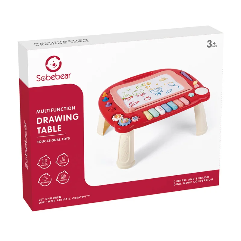 Multifunction Kids Educational Learning Graffiti Paint  Plastic Writing Study Table Piano Keyboard Drawing Board Toys