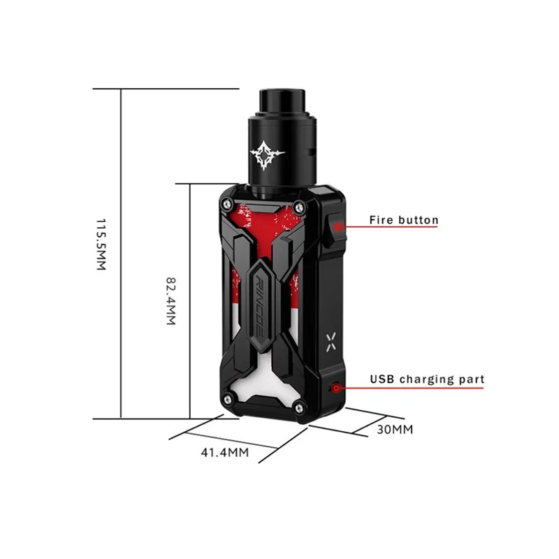 Wholesale Authentic Vape Rincoe Mechman Nano RDA Box Vape Kit 90W
