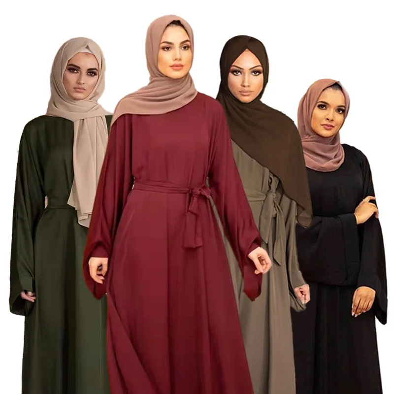 Trending Long Sleeve Muslim Islamic Clothing Abaya Turkish Dresses Muslim Dress For Women Dubai 2020