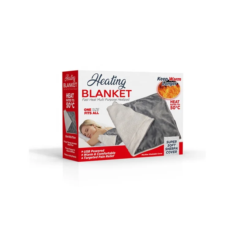 China Factory High Quality Portabule Electric Blanket Heated Throw Blankets Back Pain Elektrische Deken