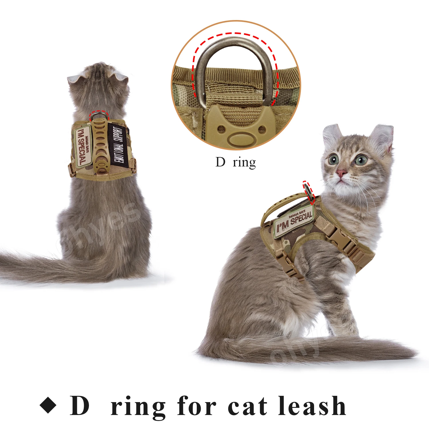 Custom Nylon Tactical Adjustable Pet Cat Harness And Leash Luxury Dog Harness