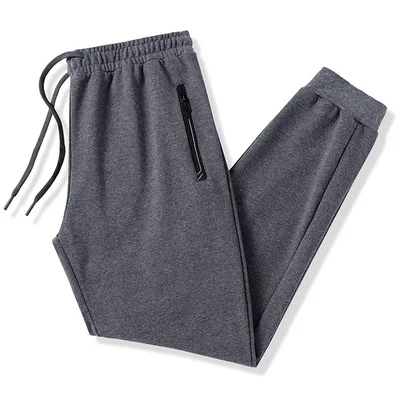 Micro Elastic Fashion Sports Cotton Pants Men  Solid Color Sweatpants