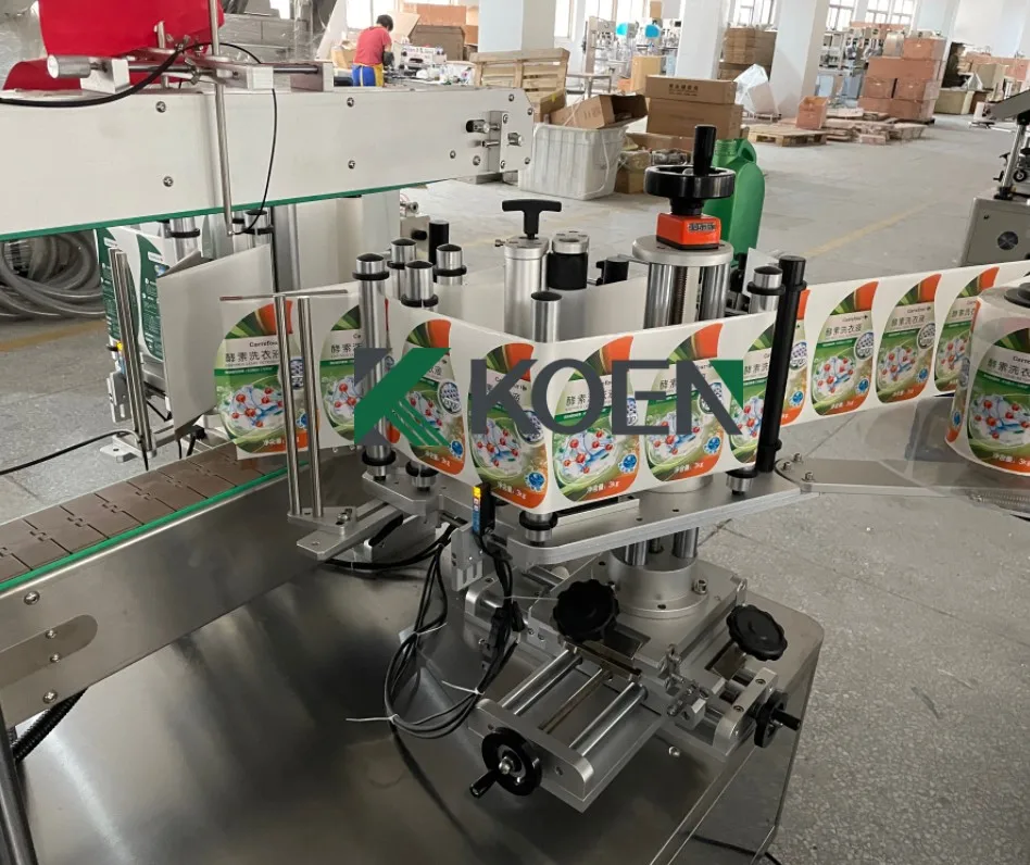 automatic flat label applicator machine for plastic bottle with date coder