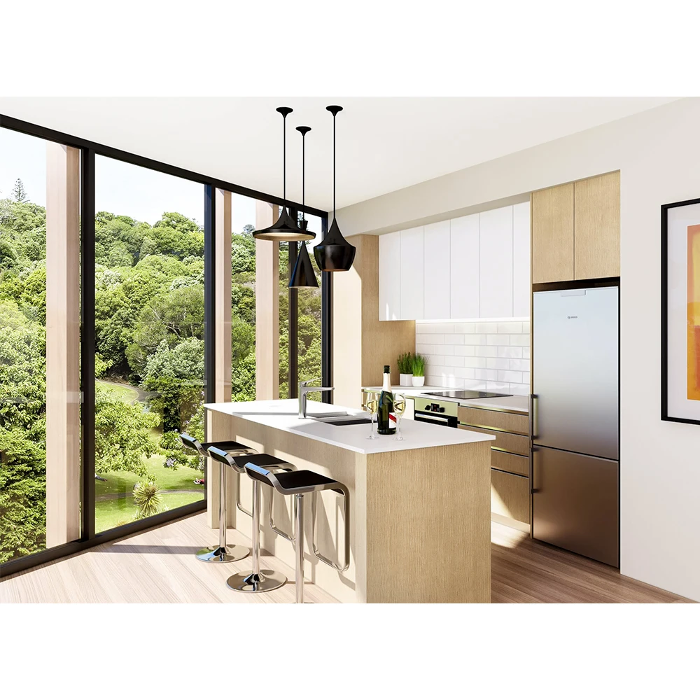 Modern Style Commercial Panoramic Tempered Glass Thermal Break Aluminum Fixed Window