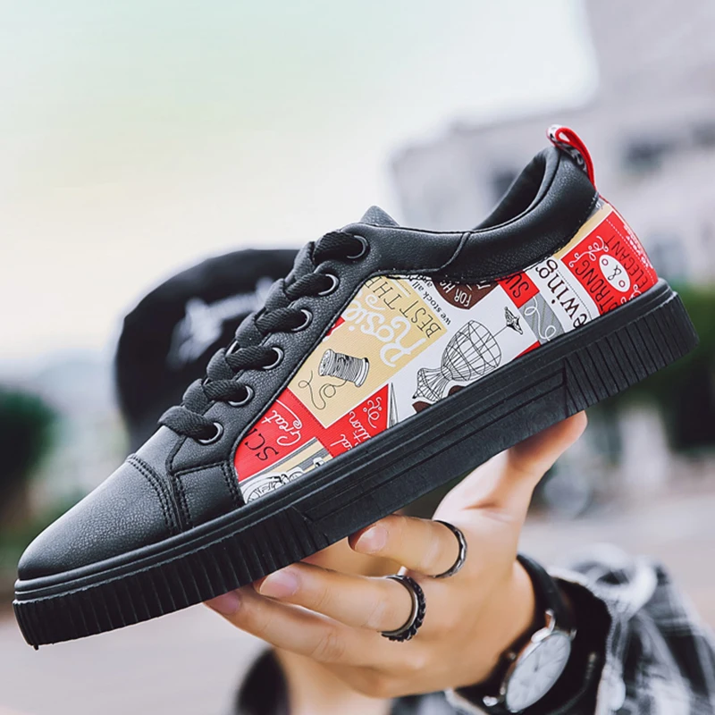  Лидер продаж модная повседневная мужская обувь кроссовки дешевая с принтом