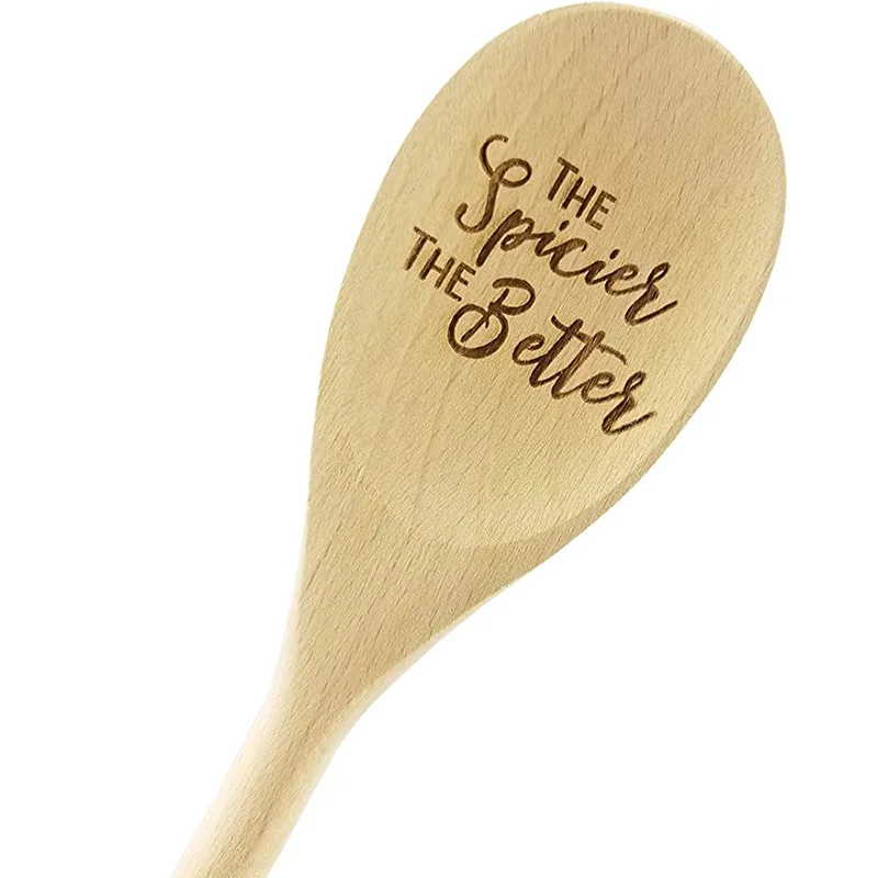 Halloween Christmas spoon laser beech spoon personality DIY coffee stir stick