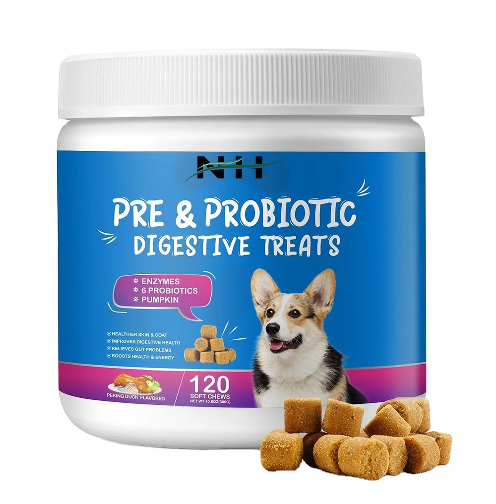 OEM/ODM Natural Probiotic Soft Chews Pet Food Dog Supplement Probiotic For Dog Gut Health
