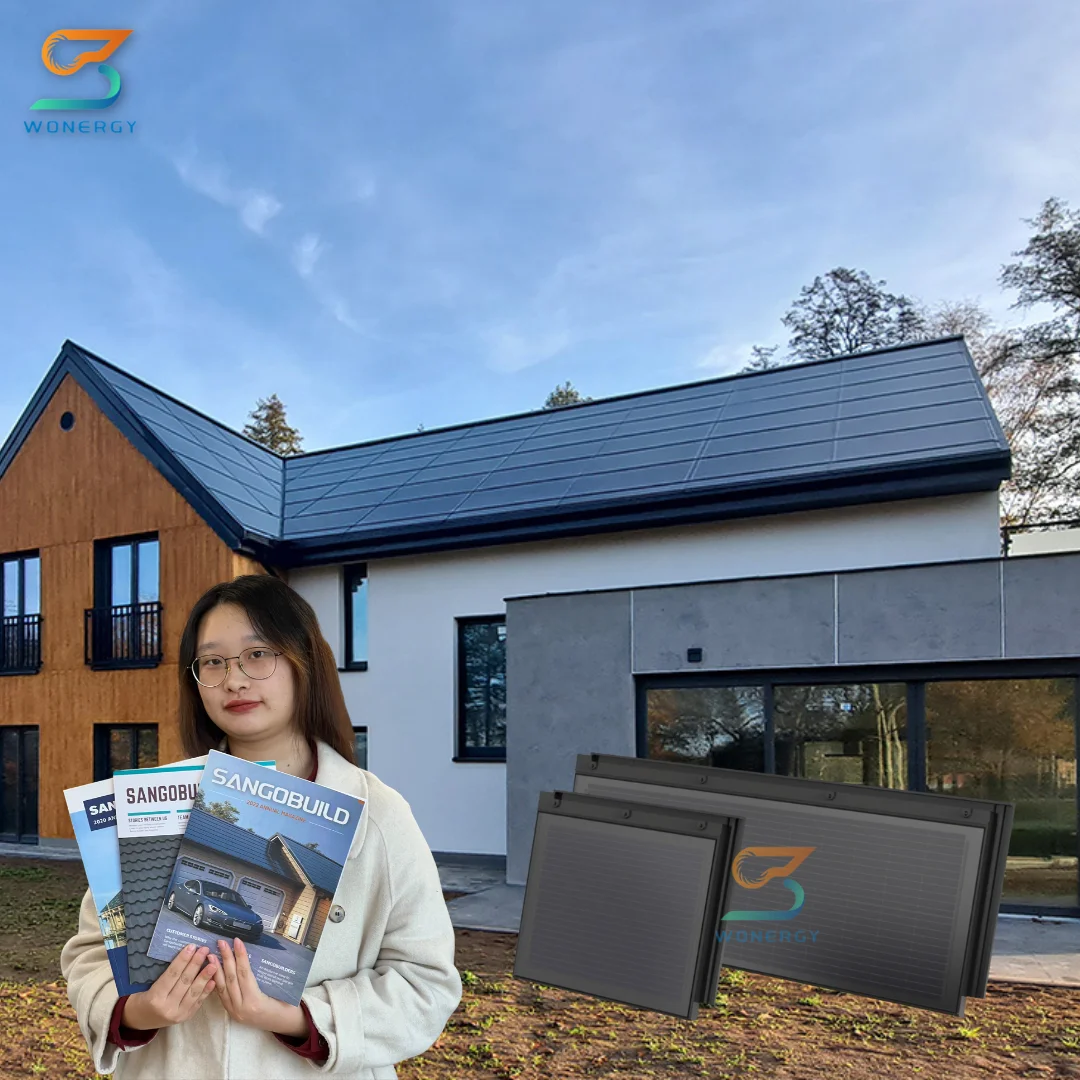 BIPV Photovoltaic Panels Greenhouse Waterproof Anti Dazzle 0%Transmittance Solar Panel Roof Tiles