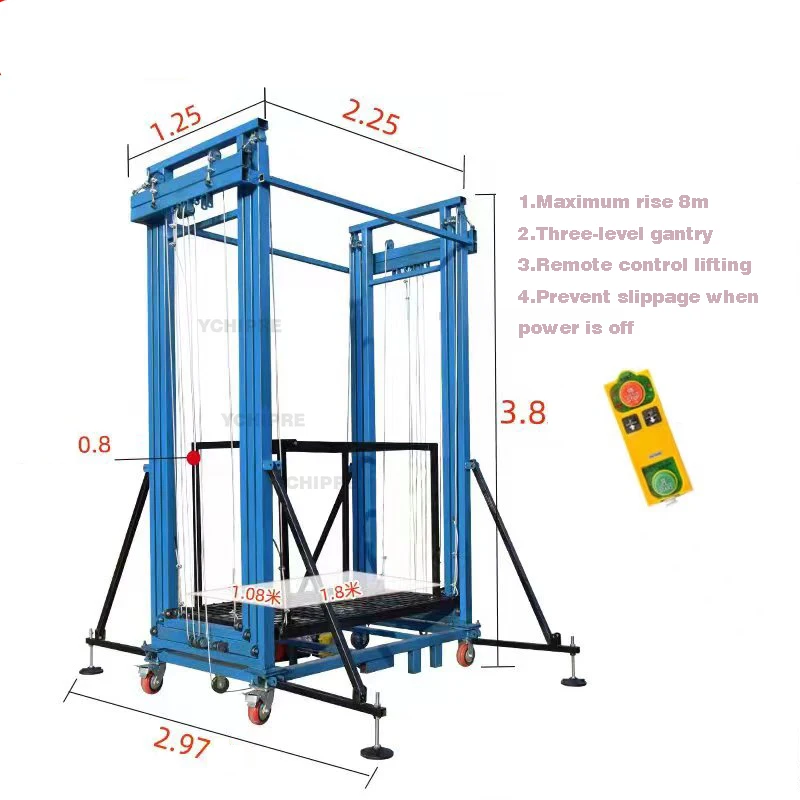 200-500KG Electric Scaffold Lift,110V Mobile Electric Lifting Scaffold,6m Electric Scaffolding