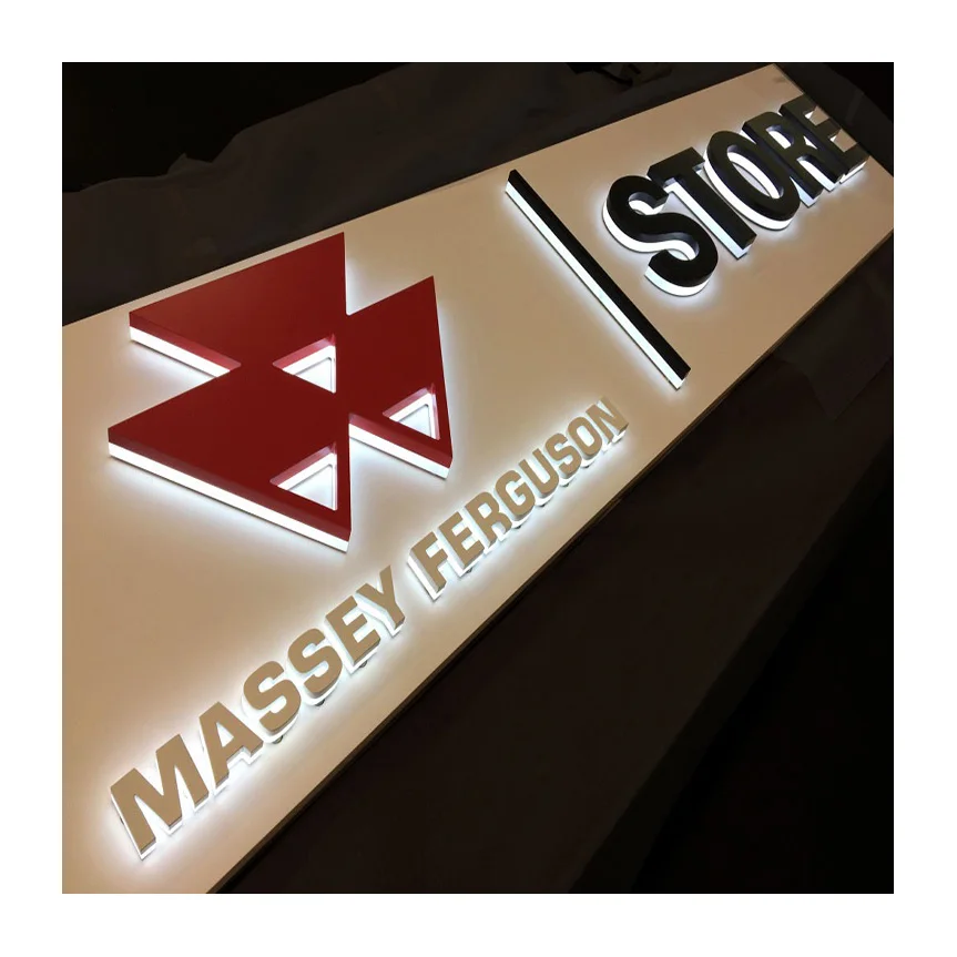 Outdoor Advertising Sign Led Backlit Sign Luminous Brushed Vintage Custom logo Signs