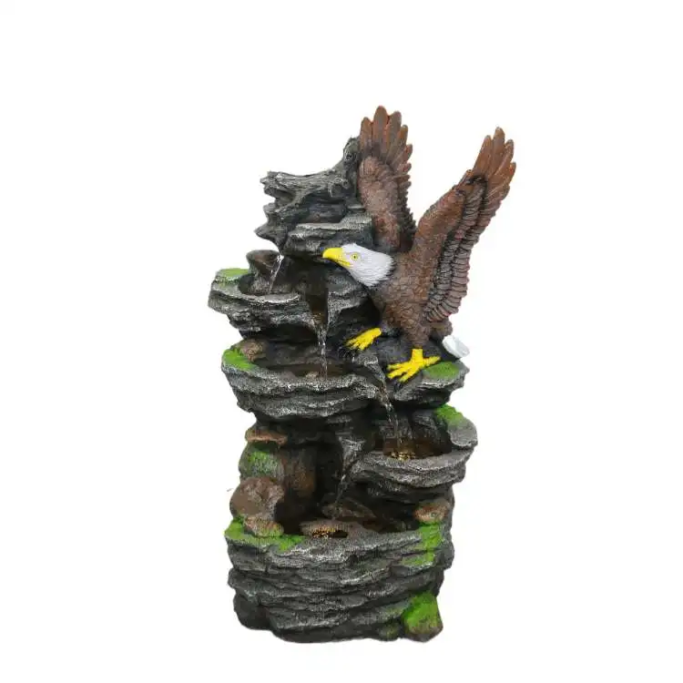 Ornament  Eagle stone Rockery Large Resin Water Curtain Wall Outdoor Decoration Garden yard lawn Waterfall Water tier Fountain