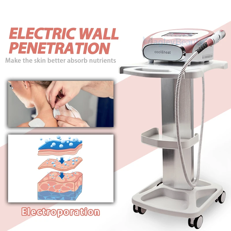 Newst Skin Rejuvenation Cool and Heat Device Hot& Cold Skin tender instrument Electroporation wall penetration Beauty Machine