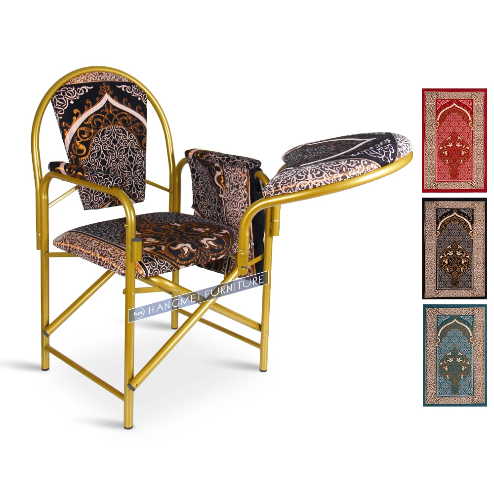 Factory new design foldable metal pastor islam muslim mosque church elder people used prayer chair