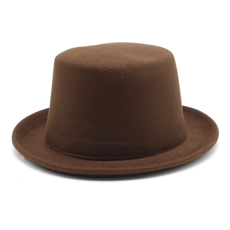 England Vintage Billycock Gentlemen Black Felt Performance Magician Lincoln Top Hat Tall Crown