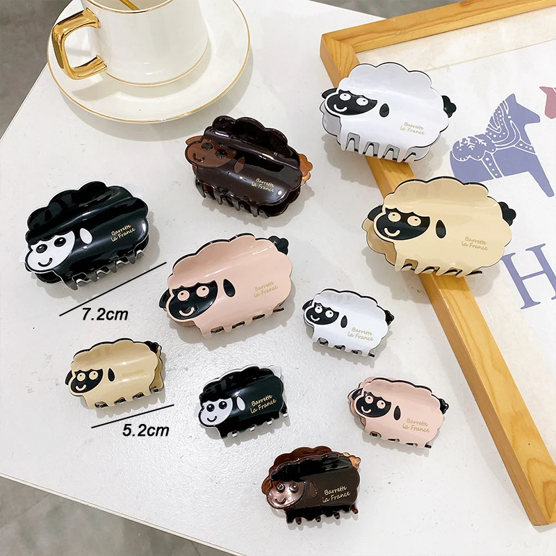 HONEY FLOWER 7cm 5cm Sizes Fashion Sheep Cute Back Head Acetate Crab Hair Claw Clip