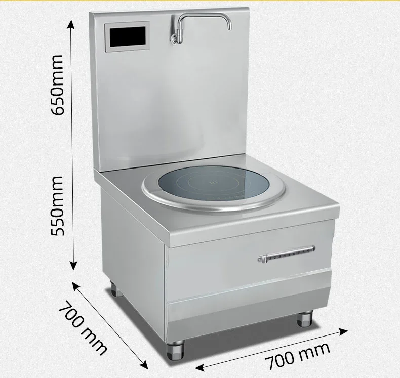 Induction soup cooker large capacity double and single burner for commercial restaurant