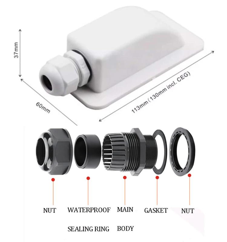 High-quality Single Waterproof Abs Solar Panel Mounting Bracket Solar Cable Entry Gland For Single Cable