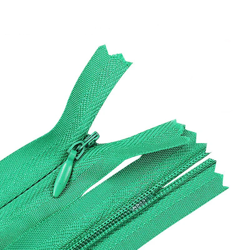 Custom Fabric Tape Nylon Invisible Zipper with Waterdrop Puller for Garment and Skirt