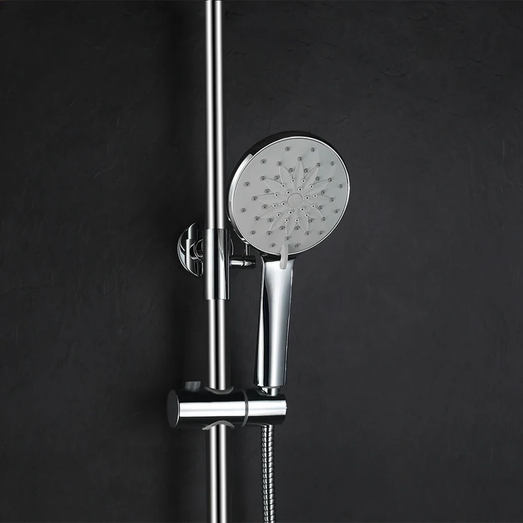 VIGA Bath Shower Column Set Brass Chrome Round Bathroom Shower Mixer